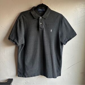 Polo Ralph Lauren Classic Fit Charcoal Preppy Cotton Polo Shirt Mens L Old Money